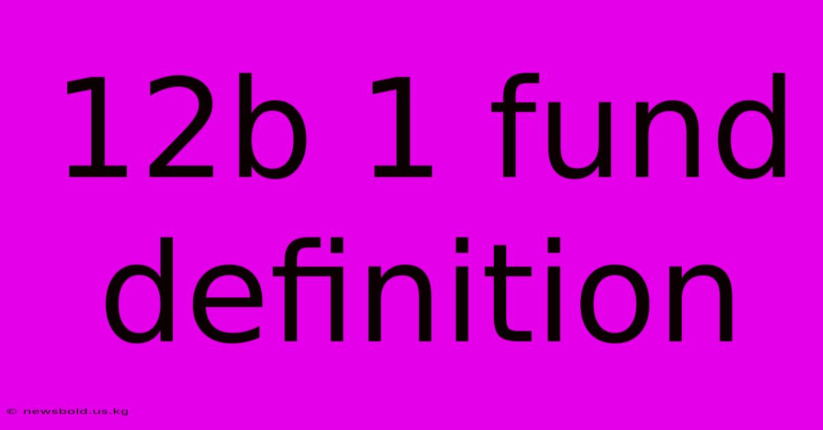 12b 1 Fund Definition