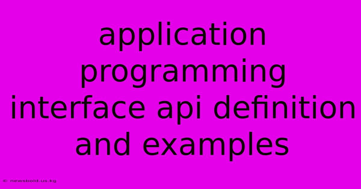 Application Programming Interface Api Definition And Examples