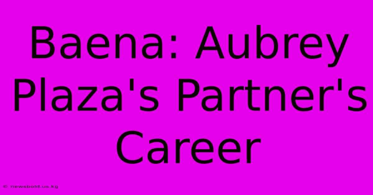 Baena: Aubrey Plaza's Partner's Career