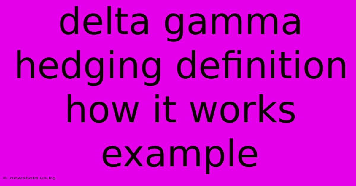 Delta Gamma Hedging Definition How It Works Example