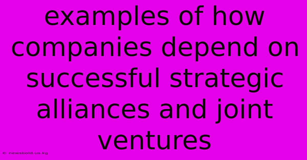 Examples Of How Companies Depend On Successful Strategic Alliances And Joint Ventures