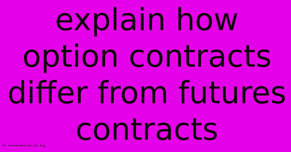 Explain How Option Contracts Differ From Futures Contracts