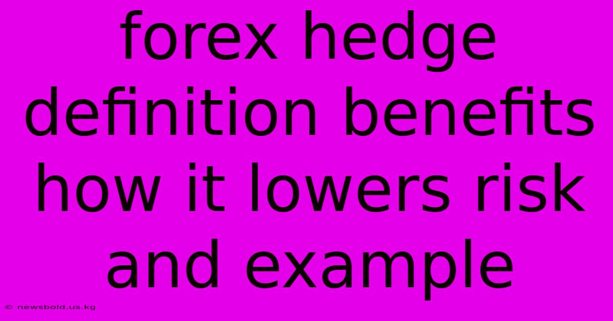 Forex Hedge Definition Benefits How It Lowers Risk And Example