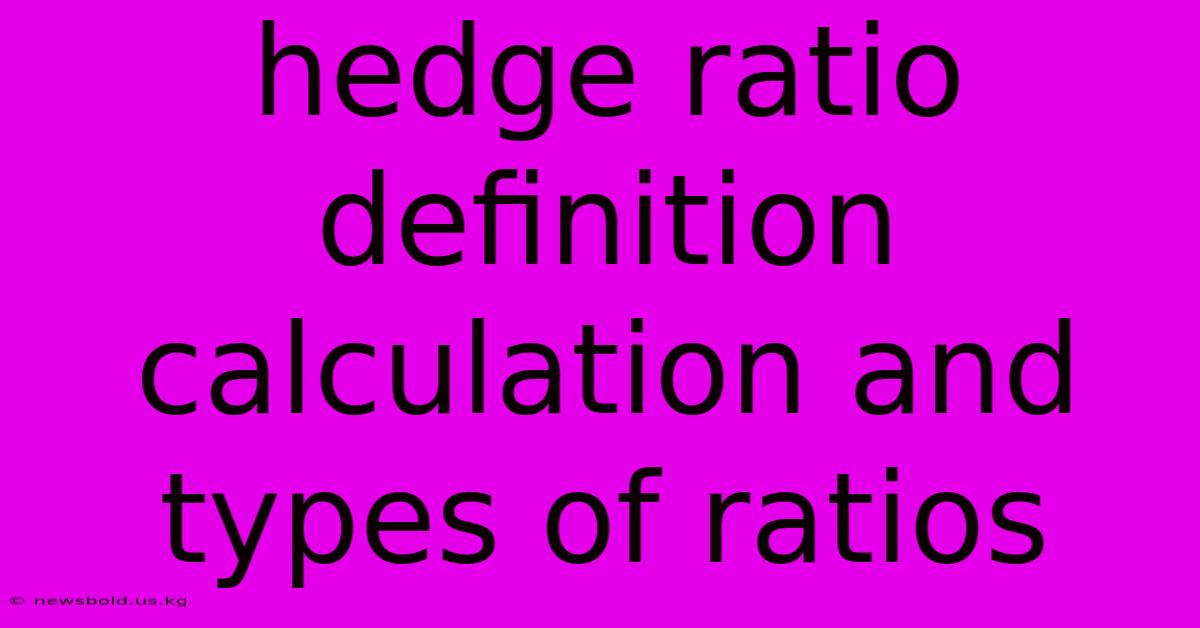 Hedge Ratio Definition Calculation And Types Of Ratios