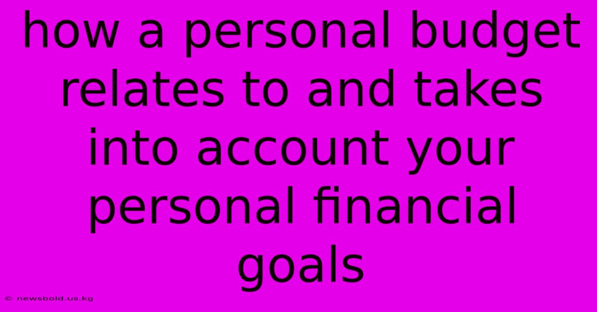 How A Personal Budget Relates To And Takes Into Account Your Personal Financial Goals