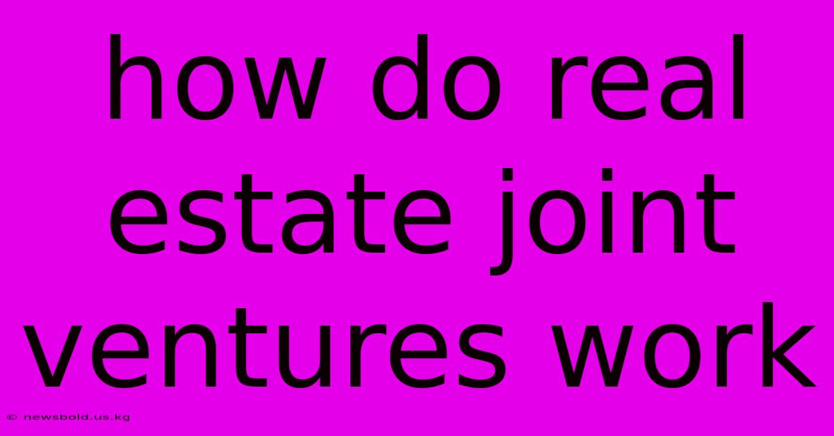 How Do Real Estate Joint Ventures Work