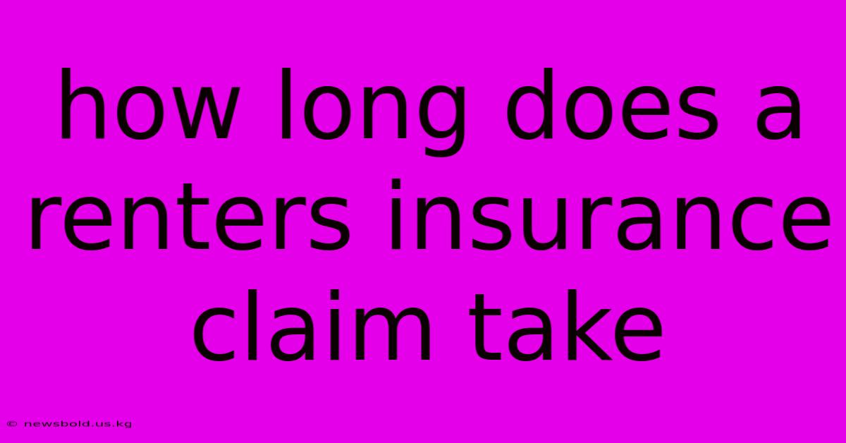 How Long Does A Renters Insurance Claim Take