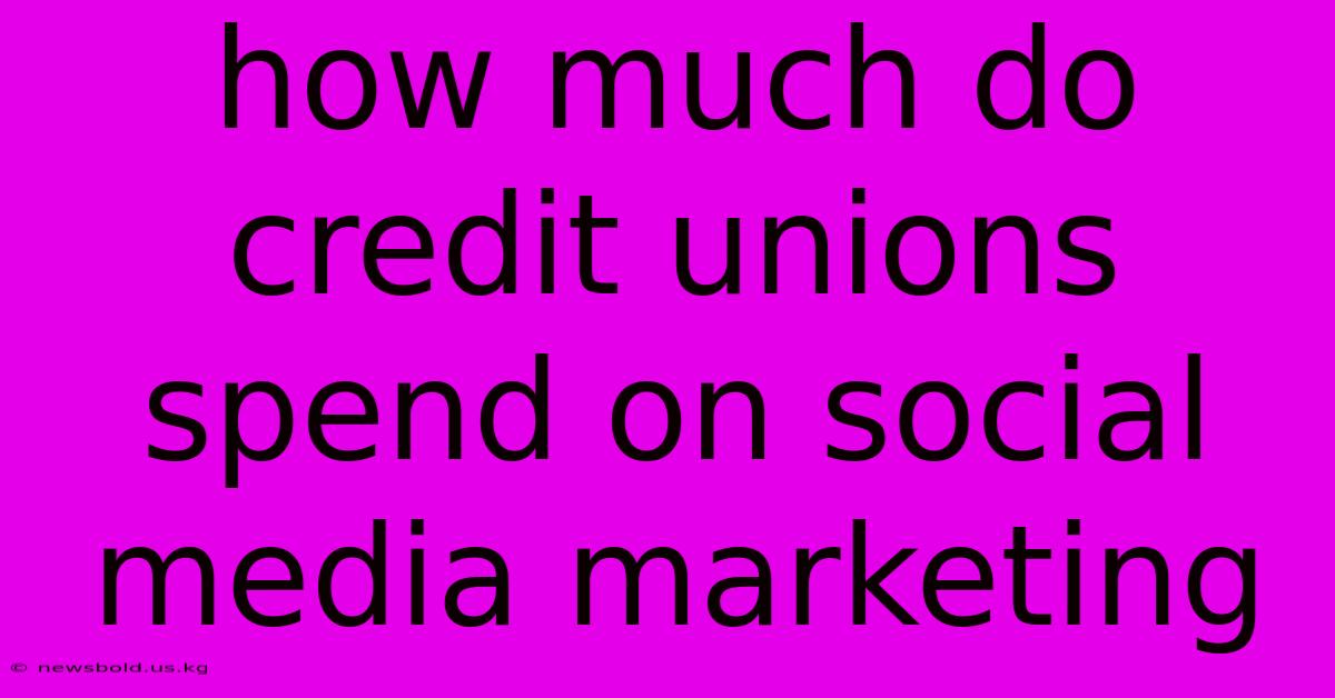 How Much Do Credit Unions Spend On Social Media Marketing