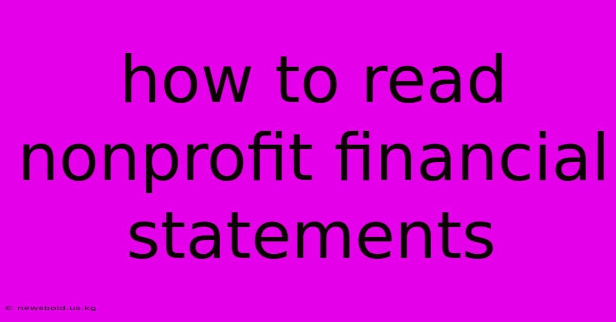 How To Read Nonprofit Financial Statements