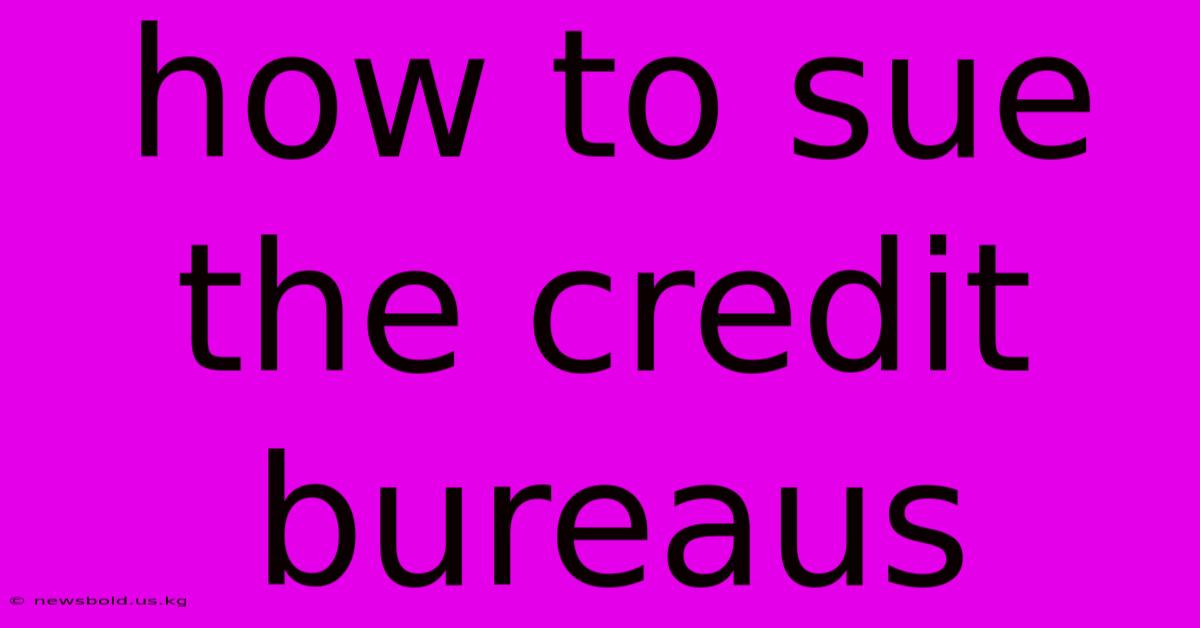 How To Sue The Credit Bureaus