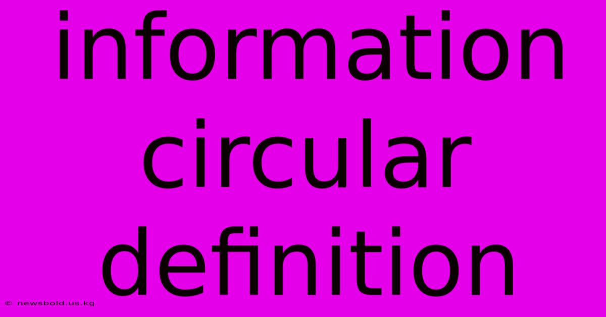 Information Circular Definition