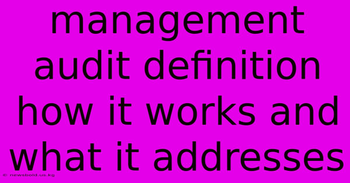 Management Audit Definition How It Works And What It Addresses