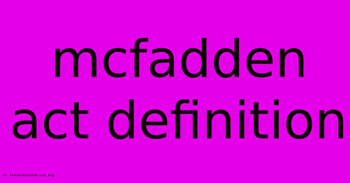 Mcfadden Act Definition