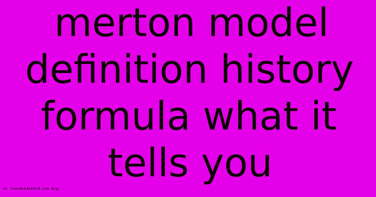 Merton Model Definition History Formula What It Tells You