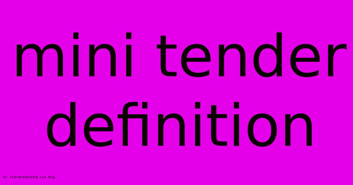 Mini Tender Definition