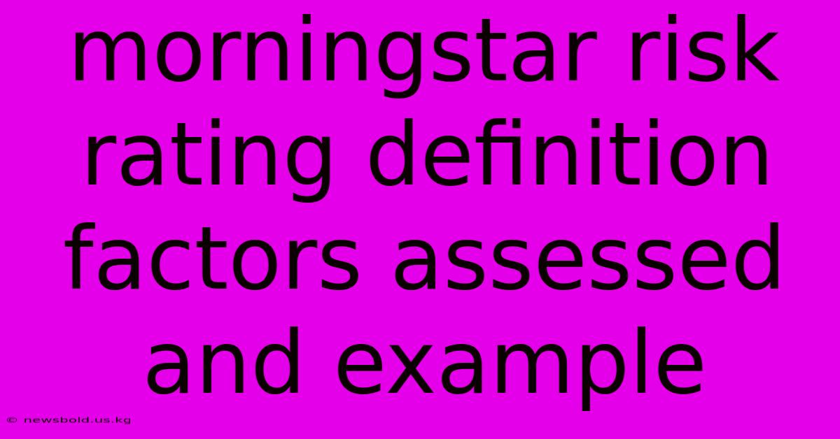 Morningstar Risk Rating Definition Factors Assessed And Example