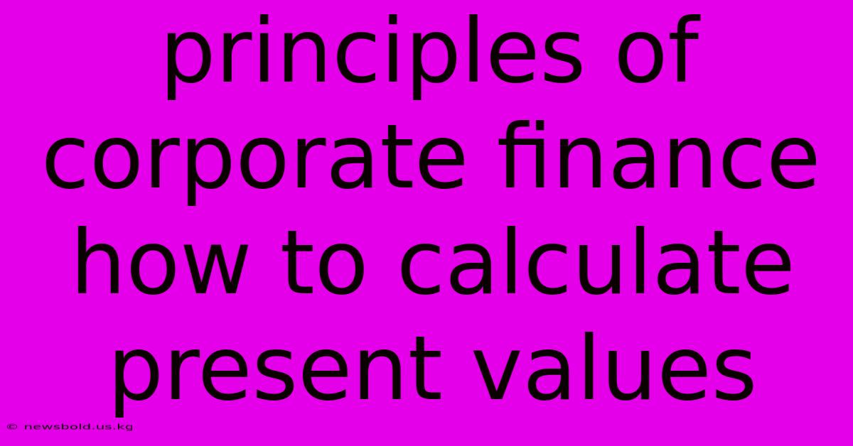 Principles Of Corporate Finance How To Calculate Present Values