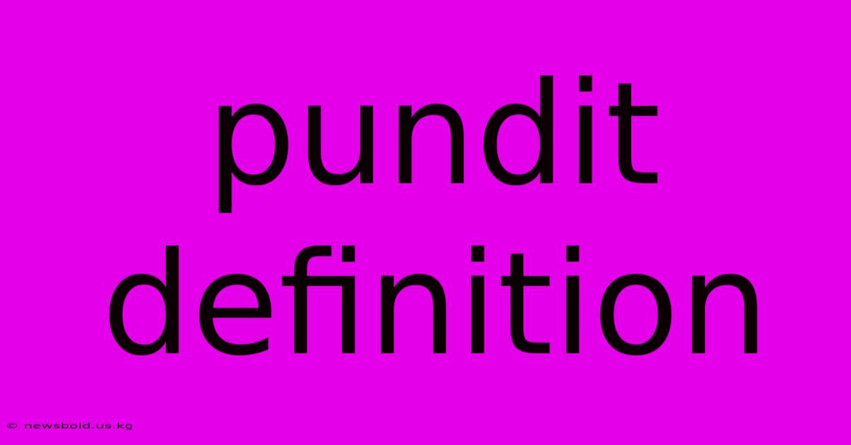 Pundit Definition