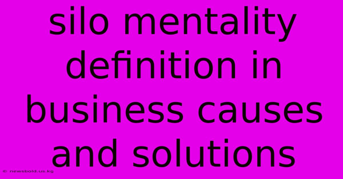 Silo Mentality Definition In Business Causes And Solutions