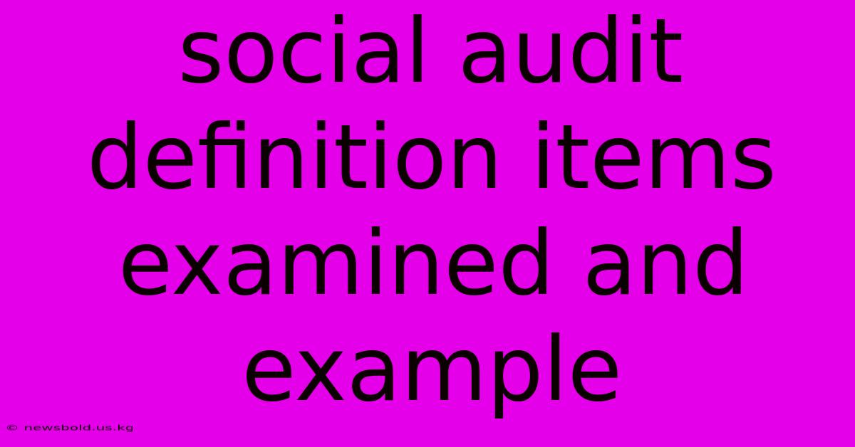 Social Audit Definition Items Examined And Example