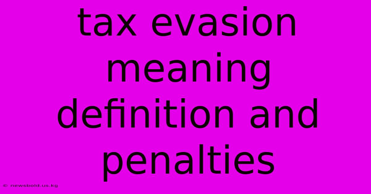 Tax Evasion Meaning Definition And Penalties