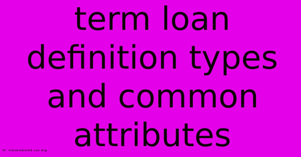 Term Loan Definition Types And Common Attributes