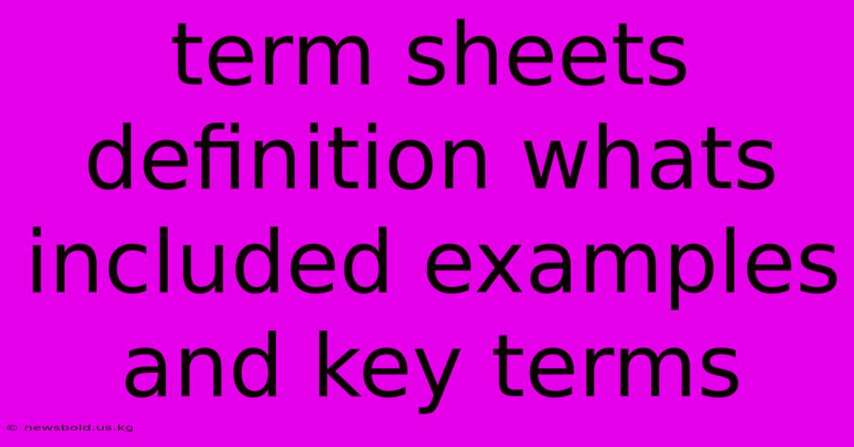 Term Sheets Definition Whats Included Examples And Key Terms