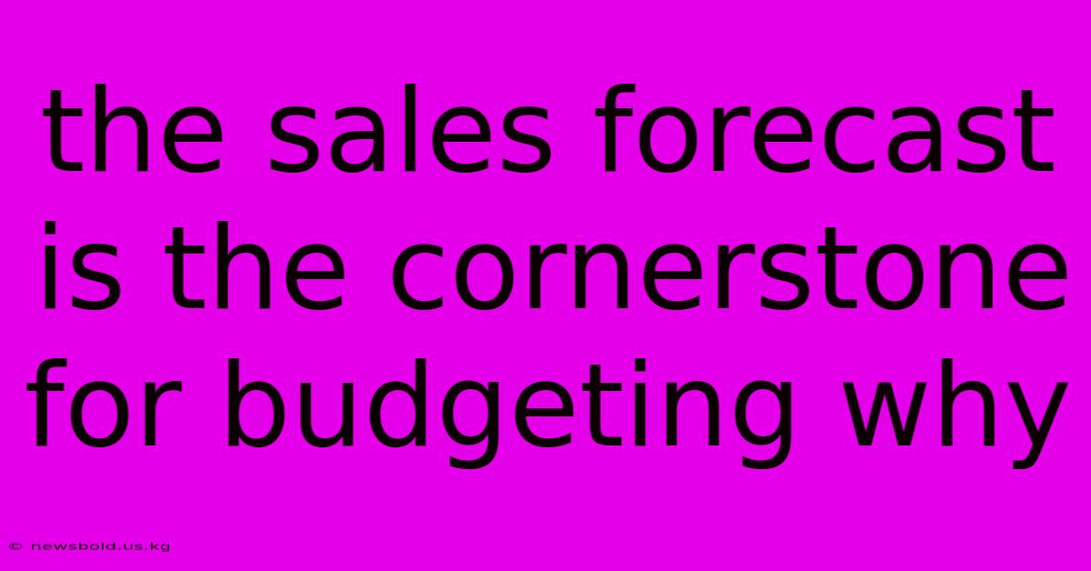 The Sales Forecast Is The Cornerstone For Budgeting Why