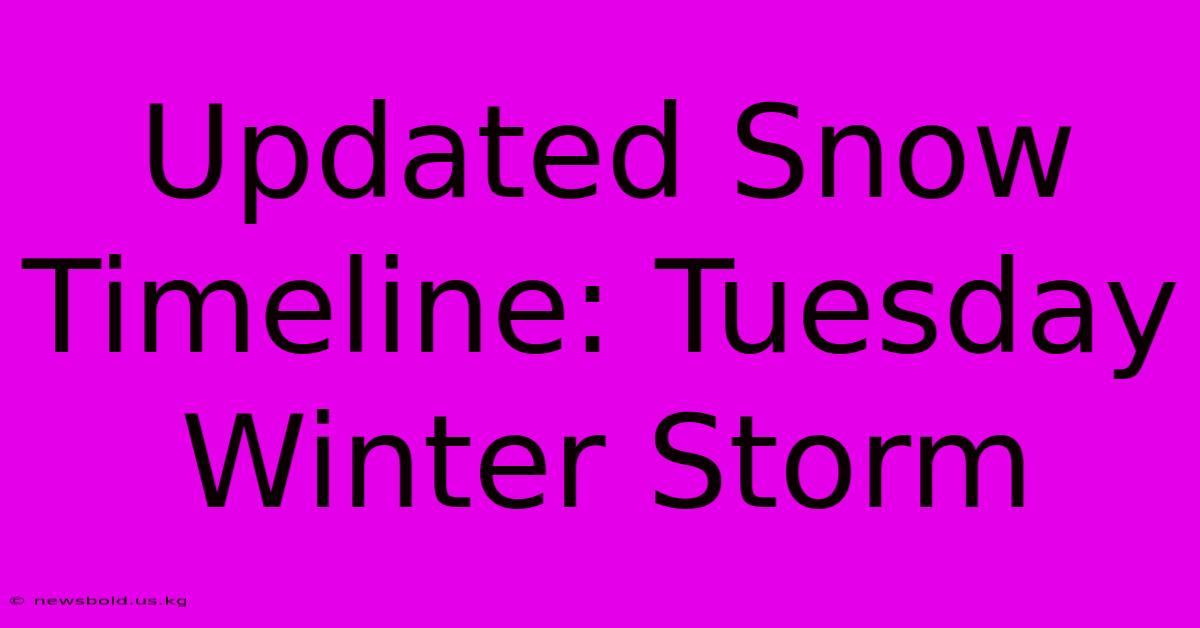 Updated Snow Timeline: Tuesday Winter Storm