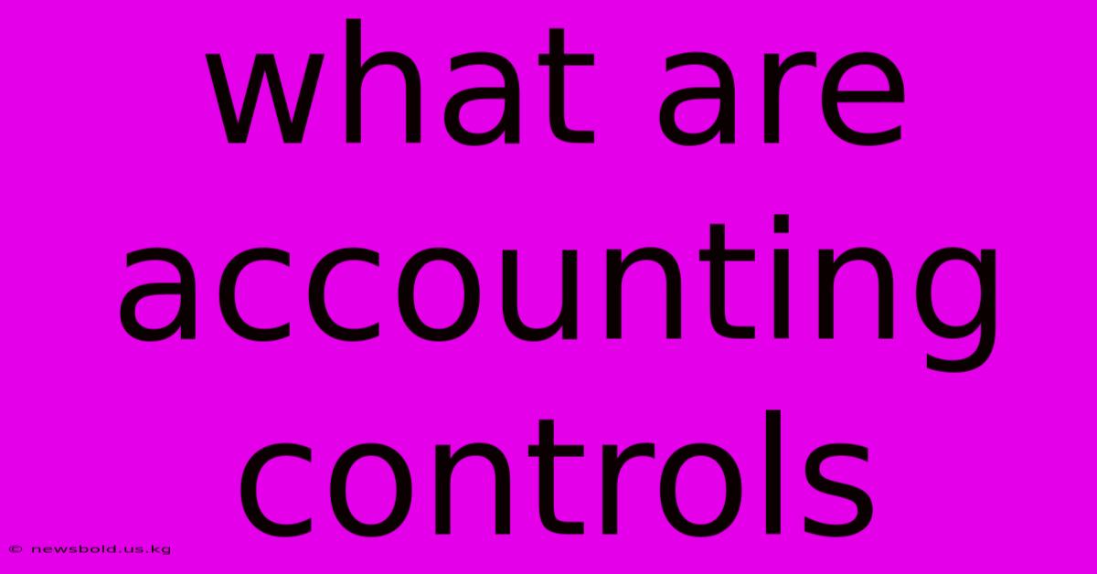 What Are Accounting Controls