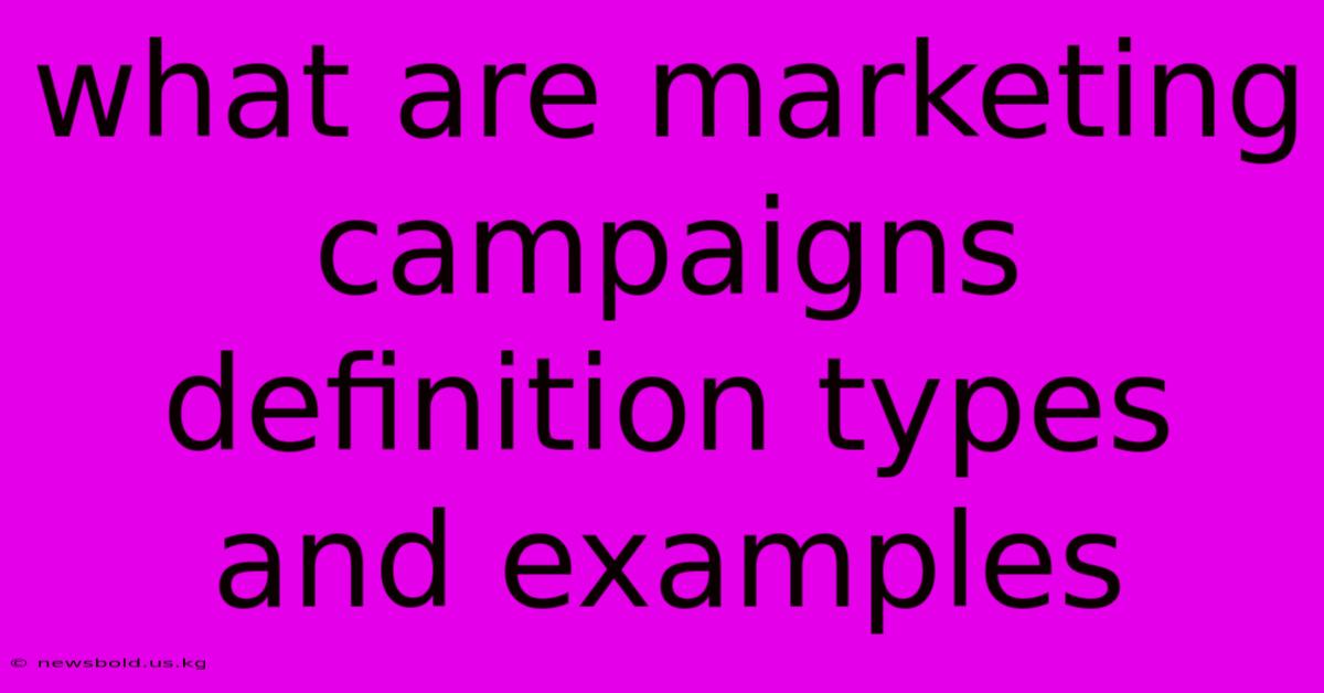 What Are Marketing Campaigns Definition Types And Examples