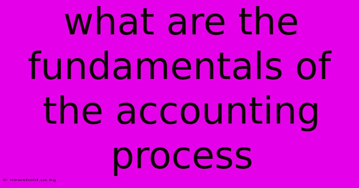 What Are The Fundamentals Of The Accounting Process