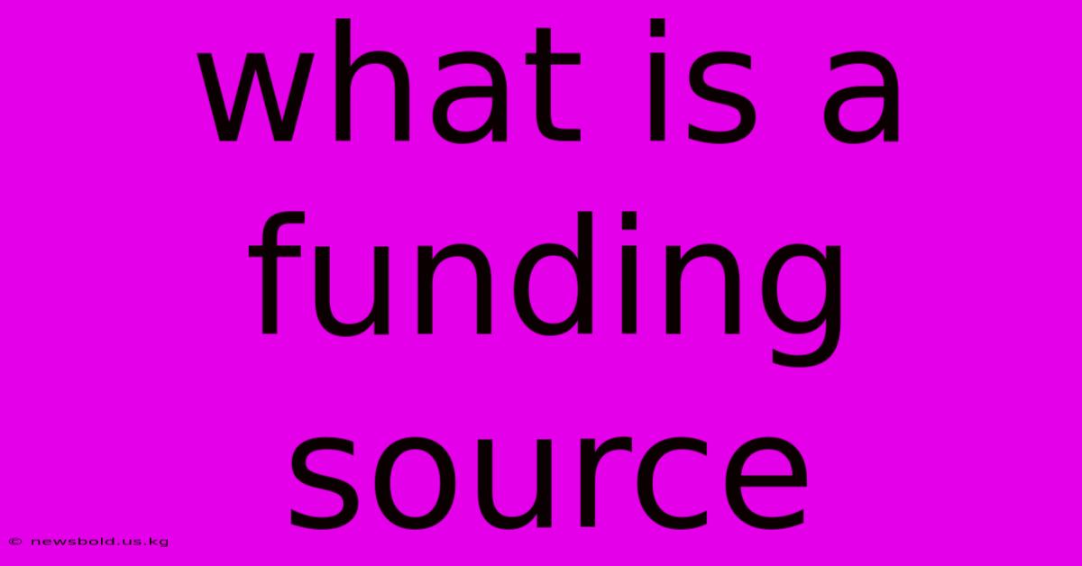 What Is A Funding Source