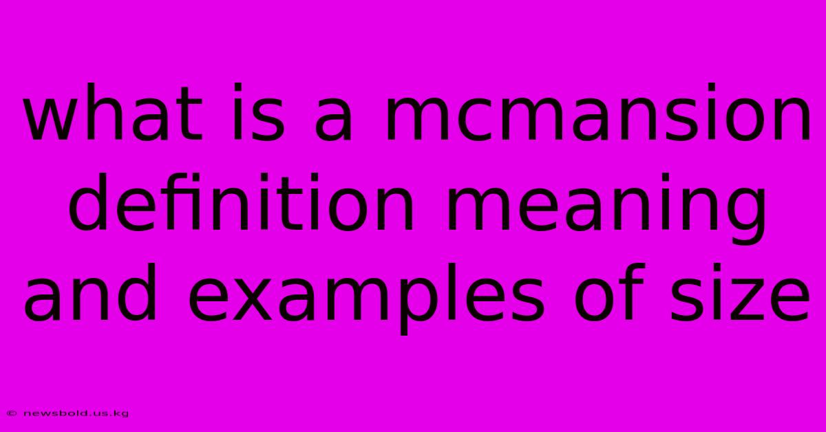 What Is A Mcmansion Definition Meaning And Examples Of Size