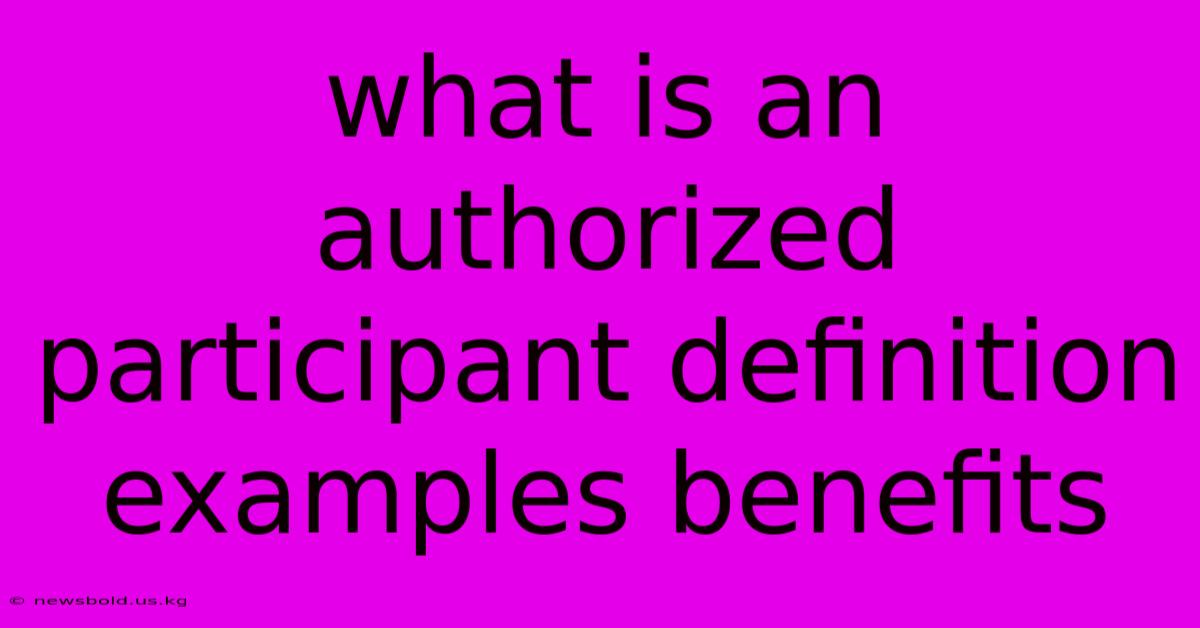 What Is An Authorized Participant Definition Examples Benefits