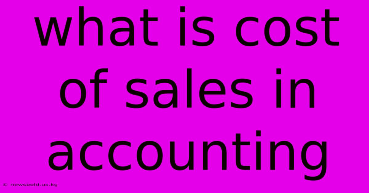 What Is Cost Of Sales In Accounting