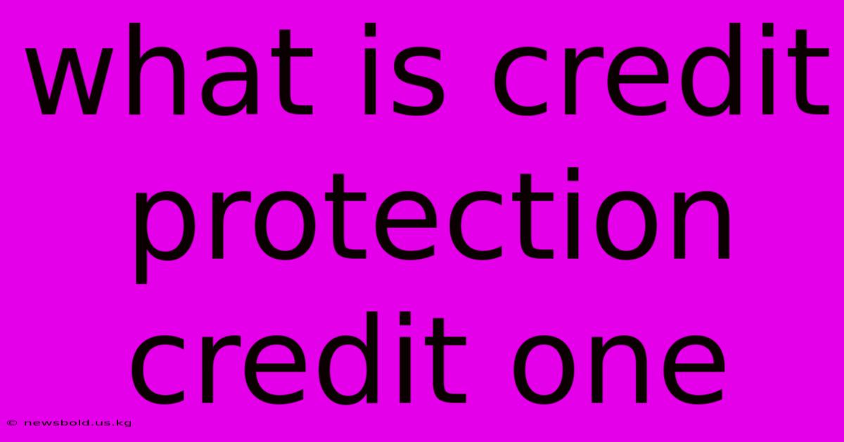 What Is Credit Protection Credit One