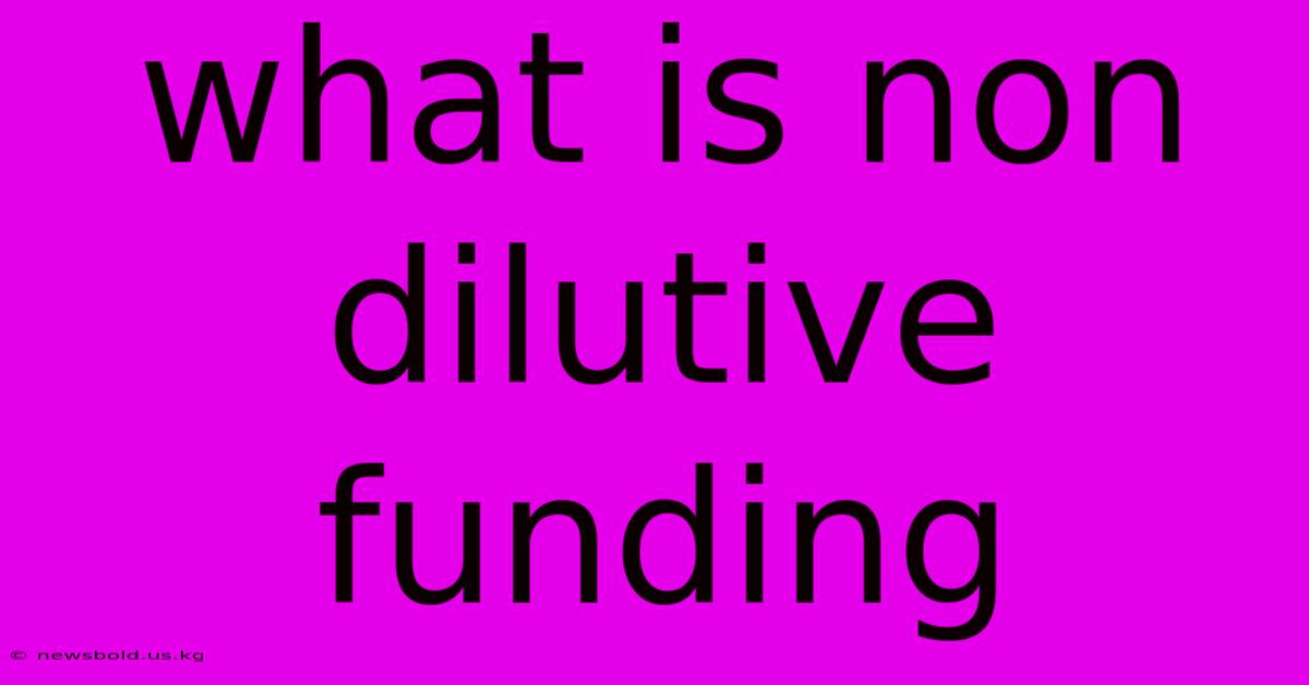 What Is Non Dilutive Funding