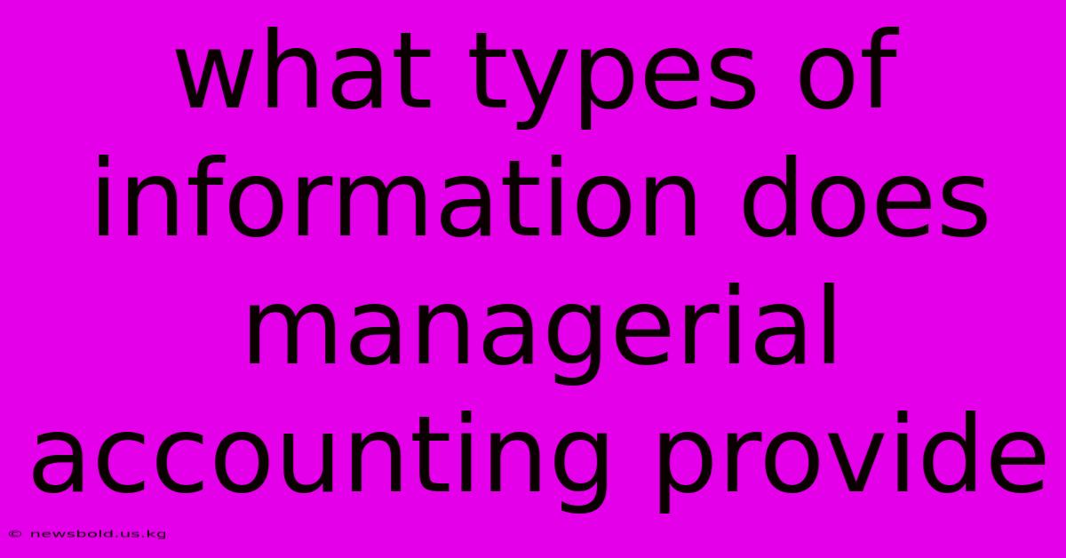 What Types Of Information Does Managerial Accounting Provide