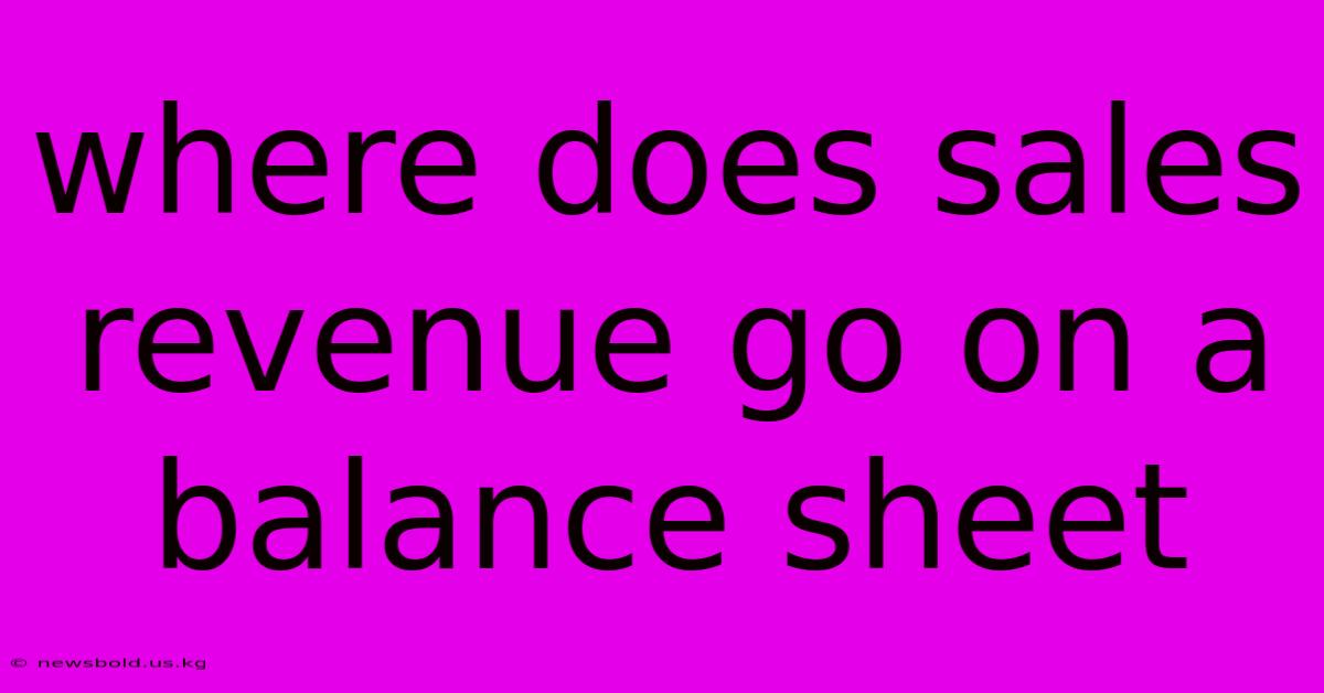 Where Does Sales Revenue Go On A Balance Sheet