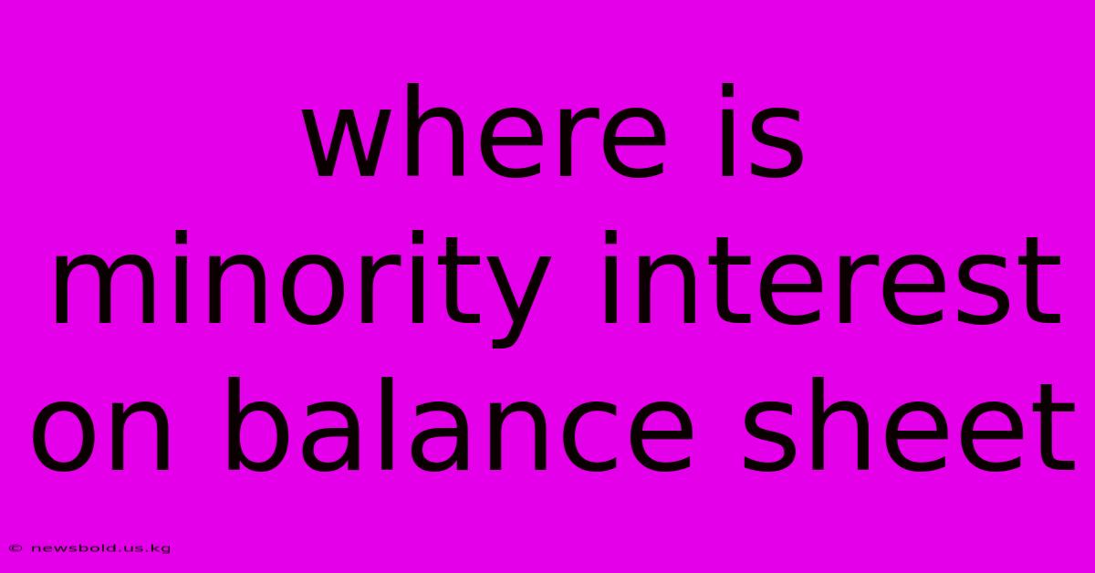 Where Is Minority Interest On Balance Sheet