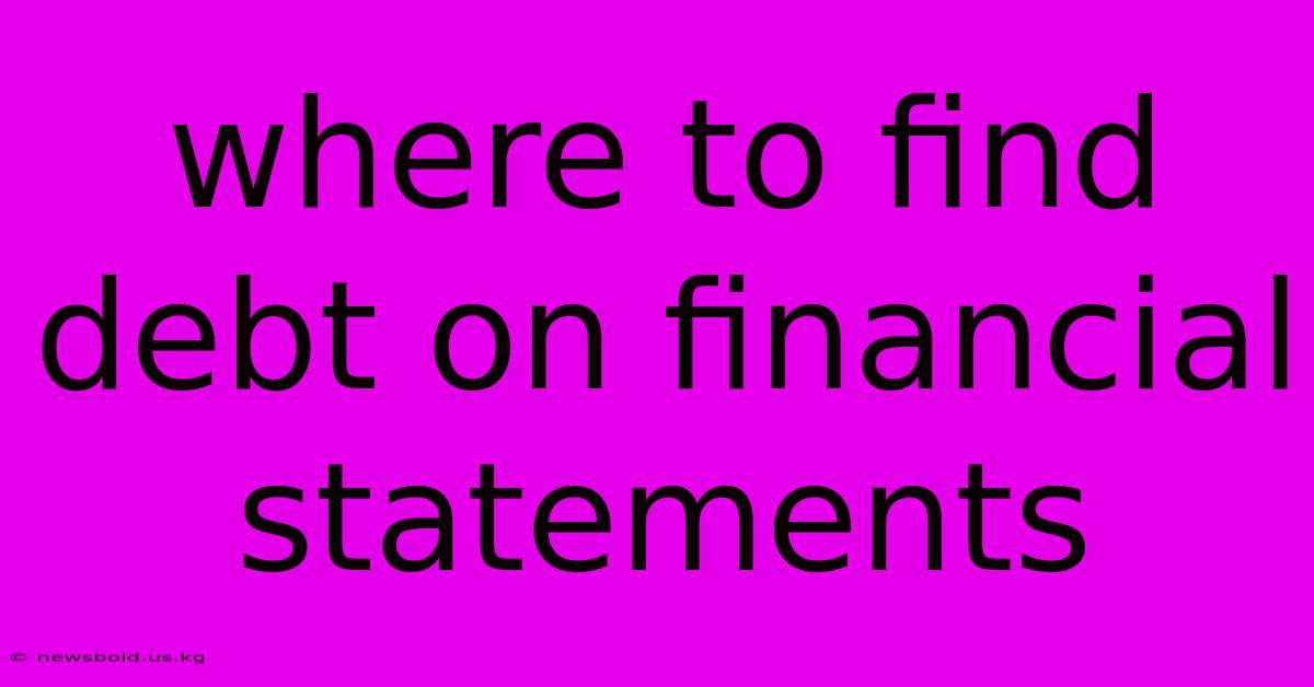 Where To Find Debt On Financial Statements