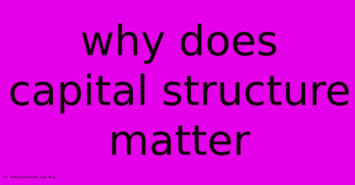 Why Does Capital Structure Matter