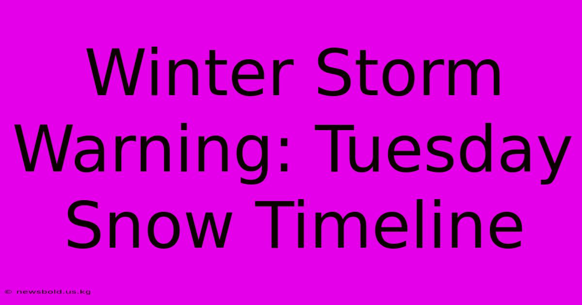 Winter Storm Warning: Tuesday Snow Timeline